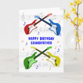 Grootvader Guitars Birthday Card Kaart (Gele Bloem)