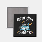 Grootvader Haai Grappige Halloween Opa Aankondigin Magneet (Voorkant / Achterkant)