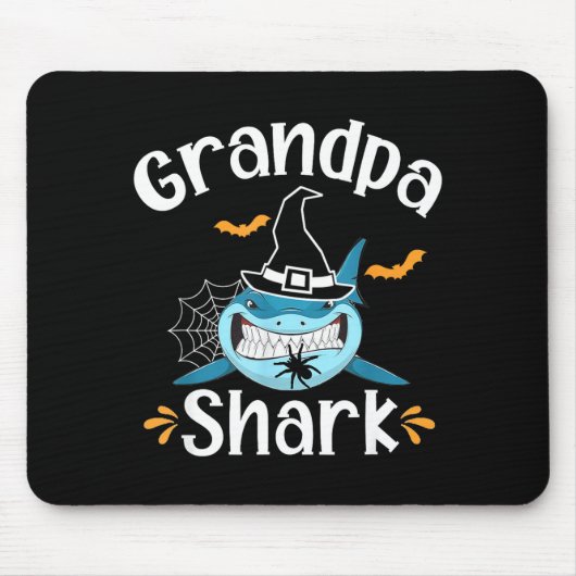 Grootvader Haifisch Grappige Halloween Opa Aankond Muismat (Voorkant)