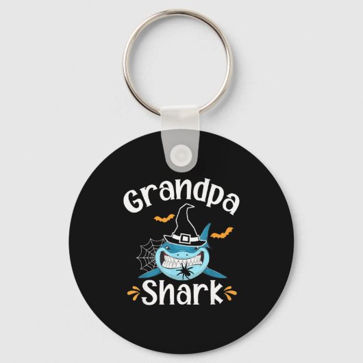Grootvader Haifisch Grappige Halloween Opa Aankond Sleutelhanger (Voorkant)