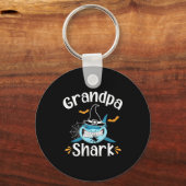 Grootvader Haifisch Grappige Halloween Opa Aankond Sleutelhanger (Voorkant)