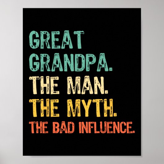 Grootvader Het Man De mythe D Beïnvloedt Funny R Poster (Voorkant)