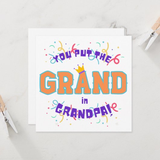 Grootvader in opa kaart (Voorkant / Achterkant in situ)