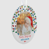 Grootvader Kerstverlichting Foto Ornament (voorkant)