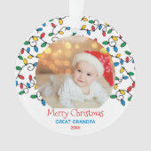 Grootvader Kerstverlichting Foto Ornament (voorkant)