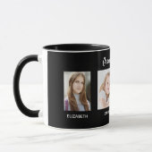 Grootvader kleinkinderen foto namen Zwart Mok (Links)