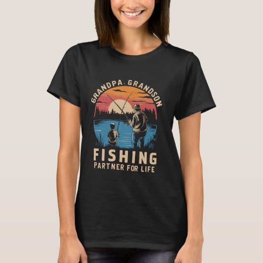 Grootvader Kleinzoon Vispartner Voor Het Leven Gra T-shirt (Voorkant)