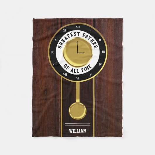 Grootvader klok Grootste Vader aller tijden Fleece Deken (Voorkant)