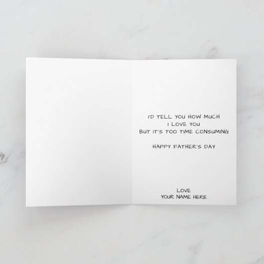 Grootvader klok Grootste Vader Vaderdag Bedankkaart (Binnen)