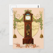 Grootvader Klok Holly Mistletoe Bell Briefkaart (Voorkant / Achterkant)