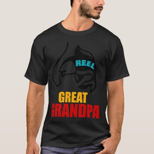 Grootvader met hengel t-shirt (Voorkant)