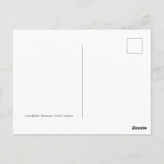 Grootvader Mountain, North Carolina Briefkaart (Achterkant)