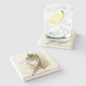 Grootvader Mouse Leest een krant Stenen Onderzetter (Zijkant)