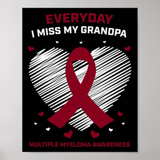 Grootvader multipel myeloom opa bloedkanker poster (Voorkant)