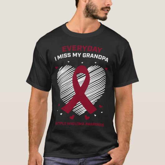 Grootvader Multipel Myeloom Opa Bloedkanker T-shirt (Voorkant)
