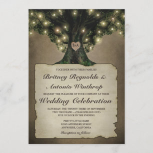 grootvader Oak Tree Wedding Invitations Kaart