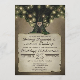 grootvader Oak Tree Wedding Invitations Kaart