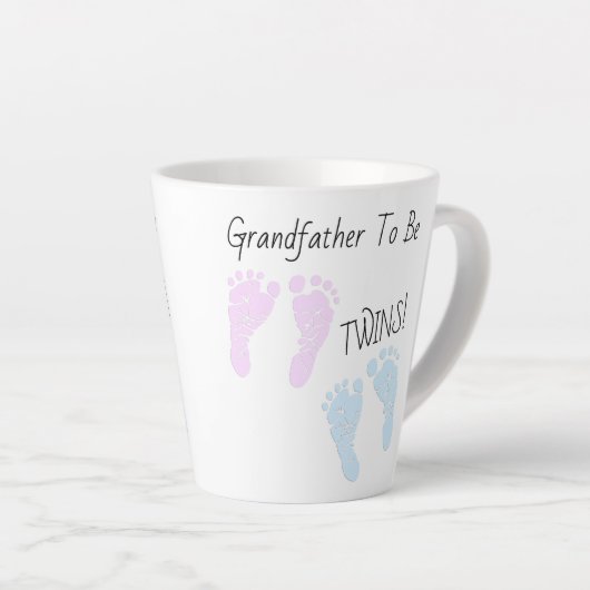 Grootvader om tweelingen te zijn Aangepaste aankon Latte Mok (Rechterhoek)