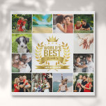 Grootvader opa foto van de beste opa ter wereld imitatie canvas print<br><div class="desc">Geef uw persoonlijke voorkeur aan 12 favoriete foto's voor uw speciale,  favoriete opa,  opa,  opa,  papa of poppen ter wereld om een uniek geschenk te creëer. Een perfecte manier om hem te shows hoe geweldig hij elke dag is. Ontworpen door: Thisnotme©</div>