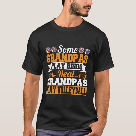 Grootvader Oud Guy Echte Opa's Spelen Volleybal T-shirt (Voorkant)