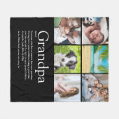 Grootvader Papa Definition 6 Foto Black Fleece Deken (Voorkant (Horizontaal))