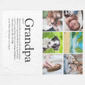 Grootvader Papa Definition Photo Collage Fleece Deken (Voorkant (Horizontaal))