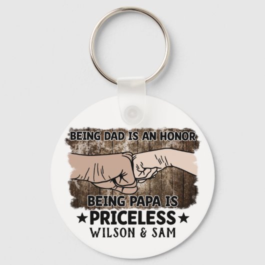 grootvader | Papa is zonder prijs | Vader Sleutelhanger (Achterkant)