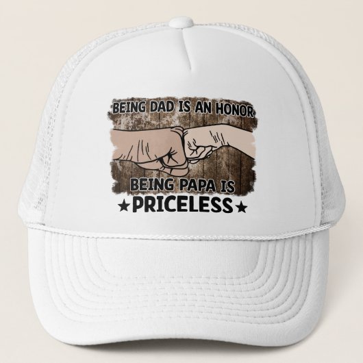 grootvader | Papa is zonder prijs | Vader Trucker Pet (Voorkant)