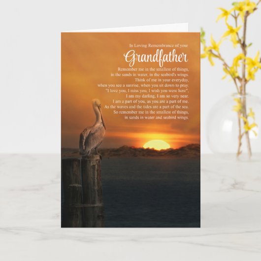 Grootvader Spirituele kustsympathie condoléances Kaart (Gele Bloem)