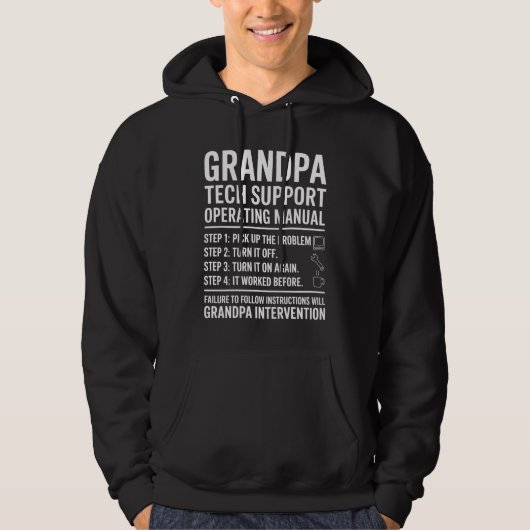 Grootvader Tech Steun Bedieningshandleiding Grappi Hoodie (Voorkant)