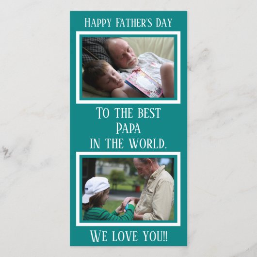 grootvader | VADERDAG | Aangepaste Blauwgroen foto (Voorkant)