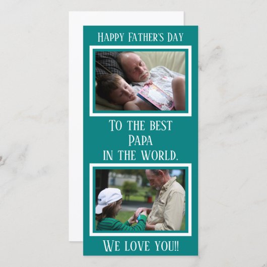 grootvader | VADERDAG | Aangepaste Blauwgroen foto (Voorkant / Achterkant)
