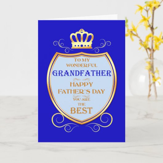 Grootvader Vaderdag met Shield Kaart (Gele Bloem)