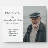 Grootvader van Bride Foto Memorial Chairman Weddin Fotoplaat (Voorkant)