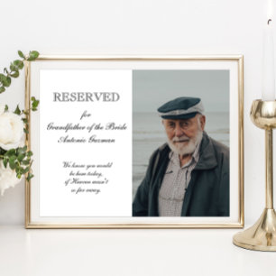 Grootvader van Bride Photo Memorial Seat Wedding Poster