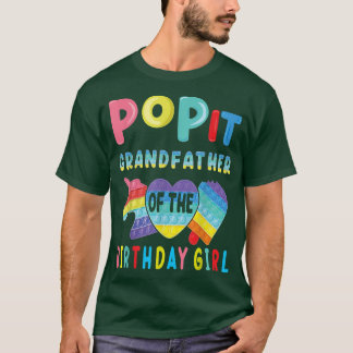 grootvader van de Birthday Girl Pop It Unicorn Bi T-shirt