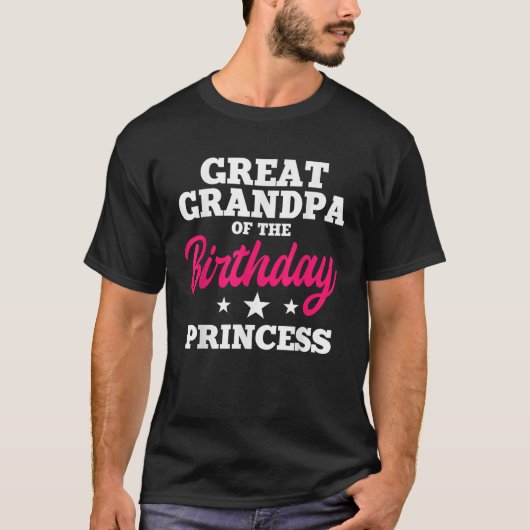 Grootvader van de Birthday Princess Party Bday T-shirt (Voorkant)