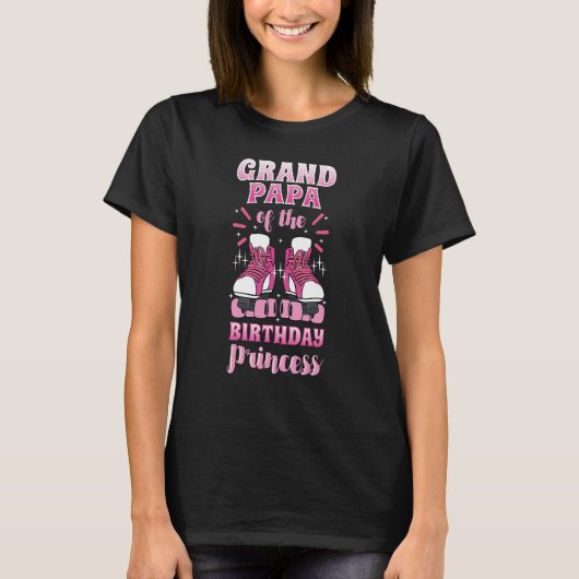 Grootvader van de Birthday Princess Roller Schaats T-shirt (Voorkant)