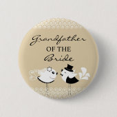Grootvader van de Bride Birds Wedding Button (Voorkant)