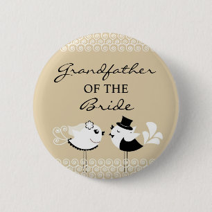 Grootvader van de Bride Birds Wedding Button