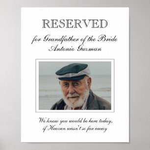 Grootvader van de Bride Photo Memorial Wedding Poster