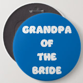 Grootvader van de bruid ronde button 6,0 cm (Voorkant /achterkant)