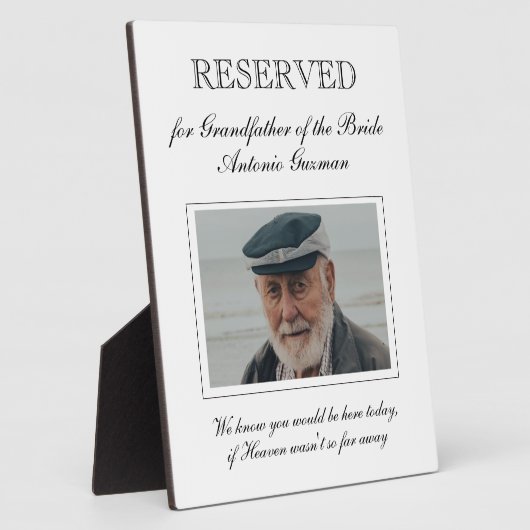 Grootvader van de herdenking van de bride gereserv fotoplaat (Zijkant)