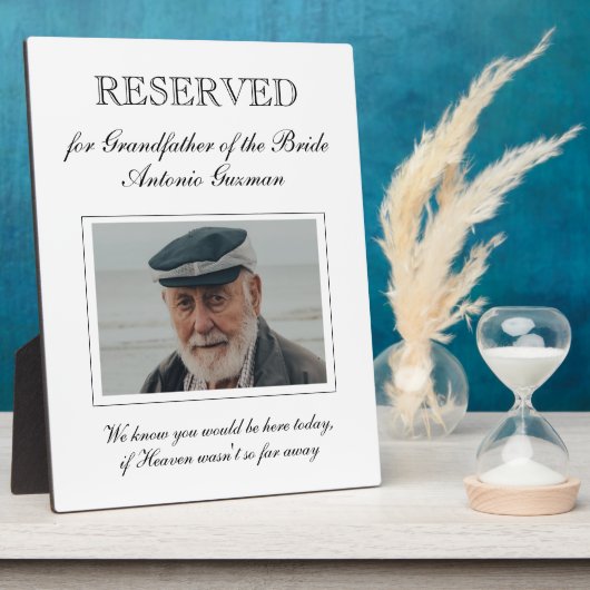 Grootvader van de herdenking van de bride gereserv fotoplaat (Zijkant)