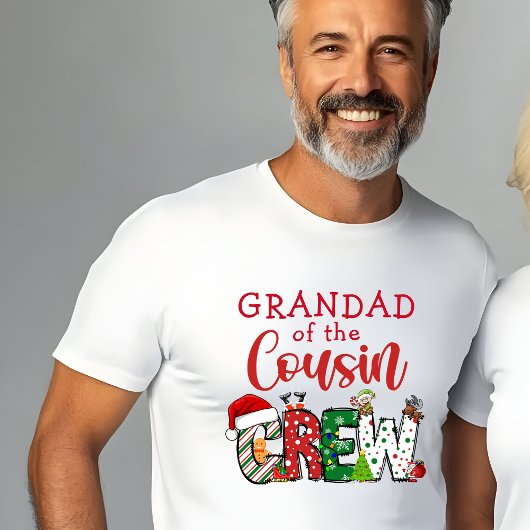 Grootvader van de neef Crew Christmas Doodle T-shirt