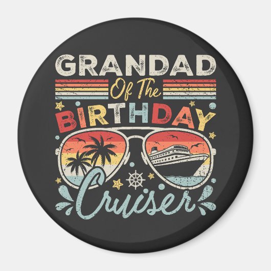 Grootvader van de Verjaardag Cruiser Vakantie Cirk Magneet (Voorkant)