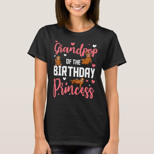 Grootvader van de verjaardag prinses Sloth Day Cel T-shirt (Voorkant)