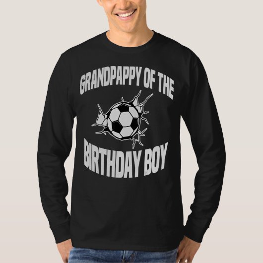 Grootvader van de Verjaardags Jongen Voetbal Team T-shirt (Voorkant)