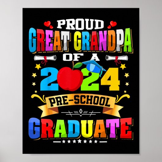 Grootvader van een 2024 Pre-k Afstuderen Funny Fam Poster (Voorkant)