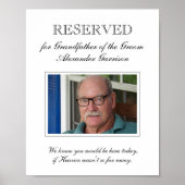 Grootvader van het Groom Memorial Photo Wedding Poster (Voorkant)